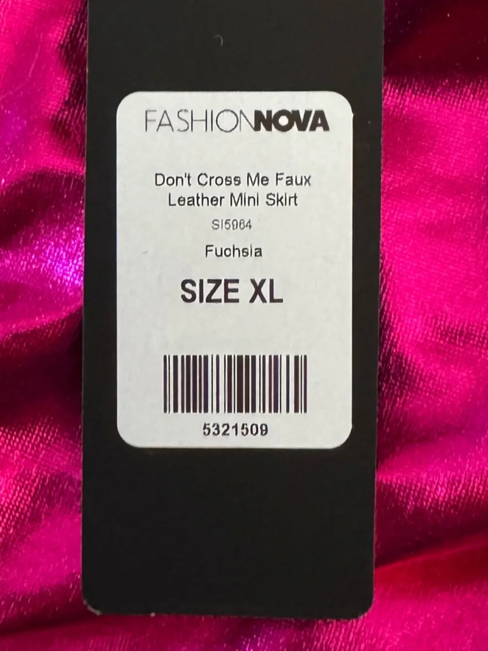 Fashion Nova NWT Fuchsia Faux Leather Mini Skirt XL - Picture 8 of 8